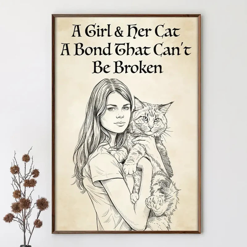 Custom Photo Pencil Sketch And She Lived Happily Ever After Dog Cat - Personalized Poster