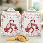 Custom Photo Pencil Sketch Dog Cat Portrait - Personalized Cookie Jar