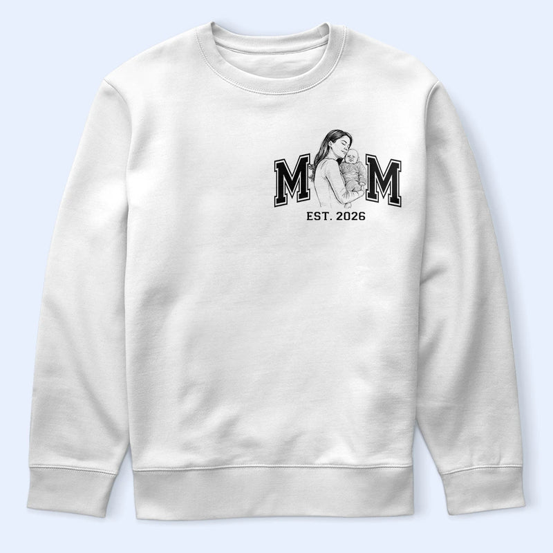 Custom Photo Pencil Sketch New Dad New Mom - Personalized T Shirt