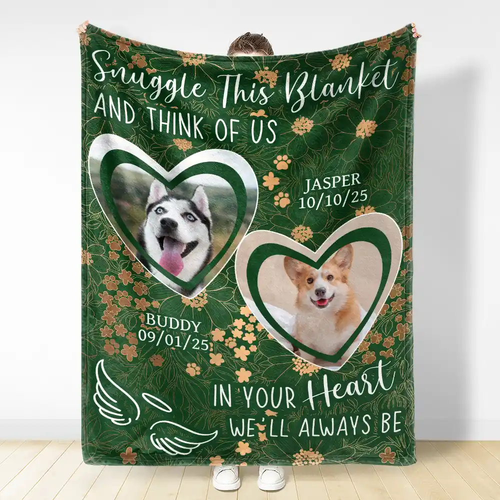 Custom Photo Pet Memorial In Your Heart I Will Always Be - Personalized Blanket