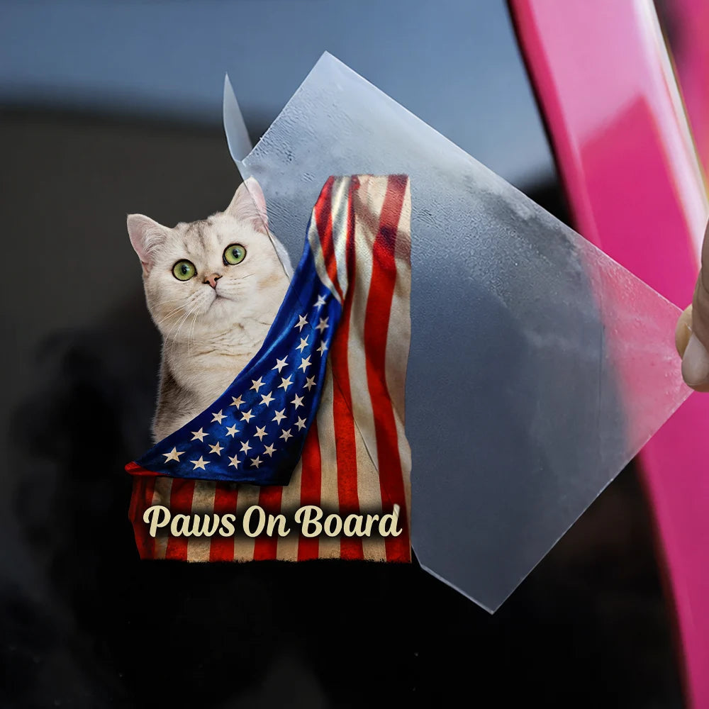 Custom Photo Realistic Flag Baby And Paws On Board - Personalized Decor Decal