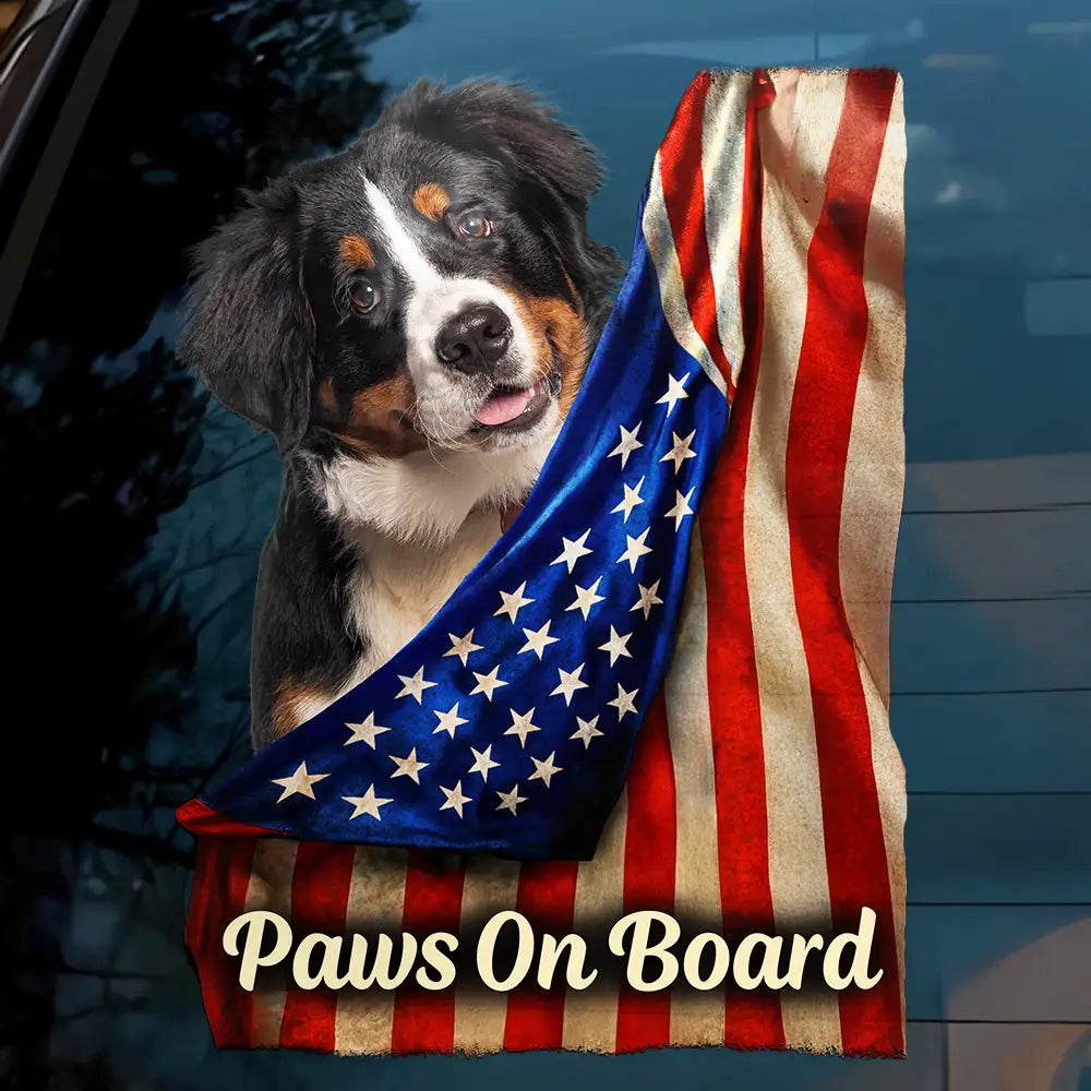 Custom Photo Realistic Flag Baby And Paws On Board - Personalized Decor Decal