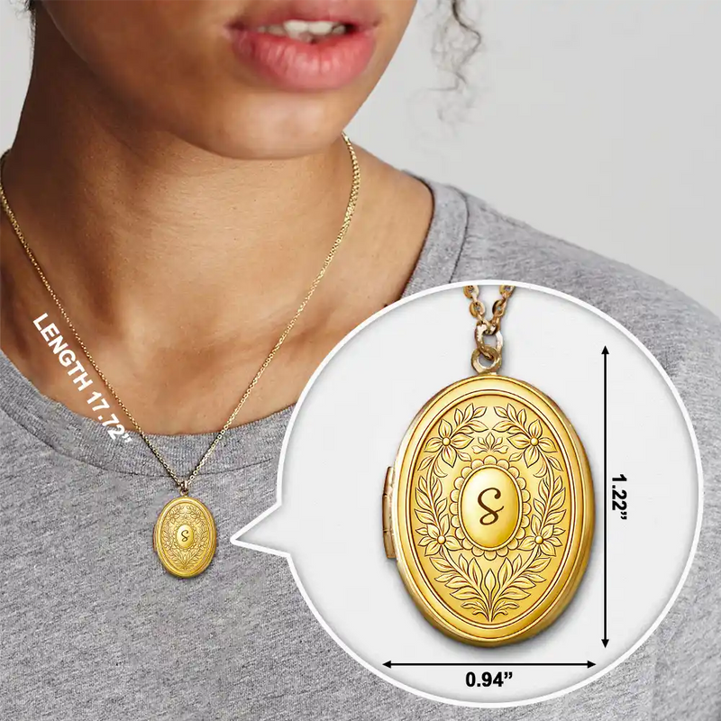 Custom Photo Simple Initial Necklace - Personalized Locket Necklace