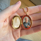 Custom Photo Simple Initial Necklace - Personalized Locket Necklace