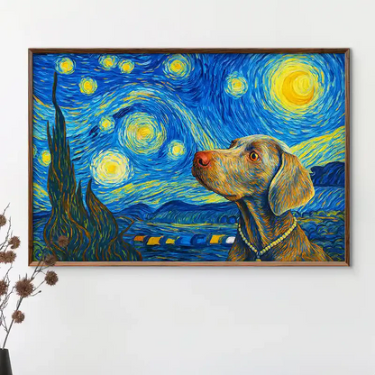 Custom Photo Starry Night Dog Cat Pet - Personalized Poster