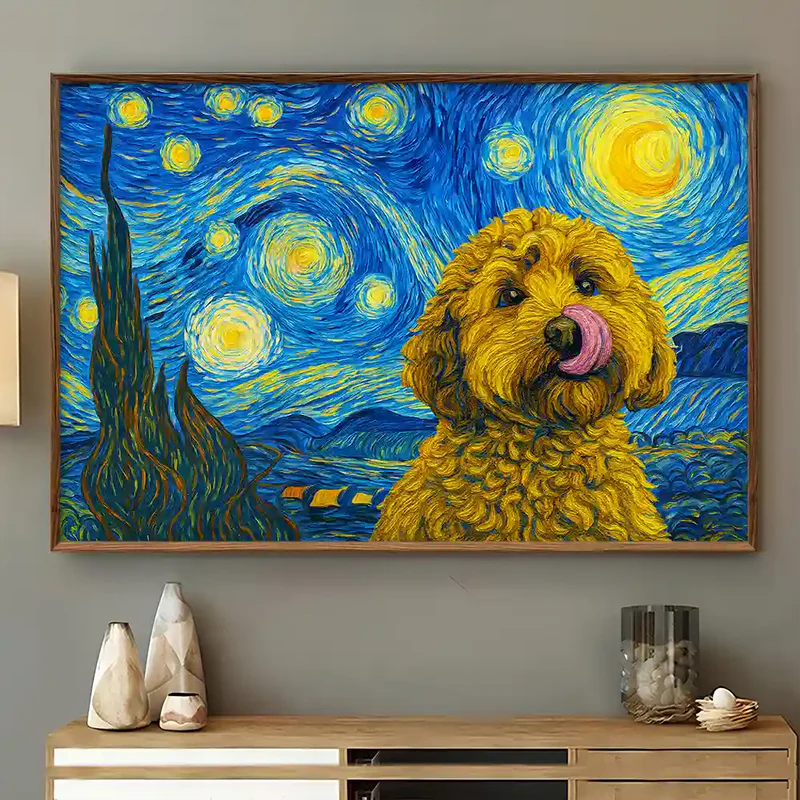 Custom Photo Starry Night Dog Cat Pet - Personalized Poster