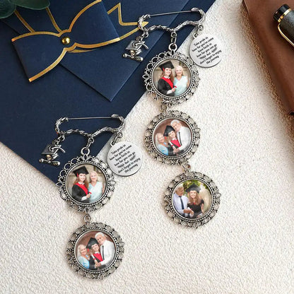 Custom Photo Take Pride In How Far You've Come - Personalized Graduation Tassel Pin