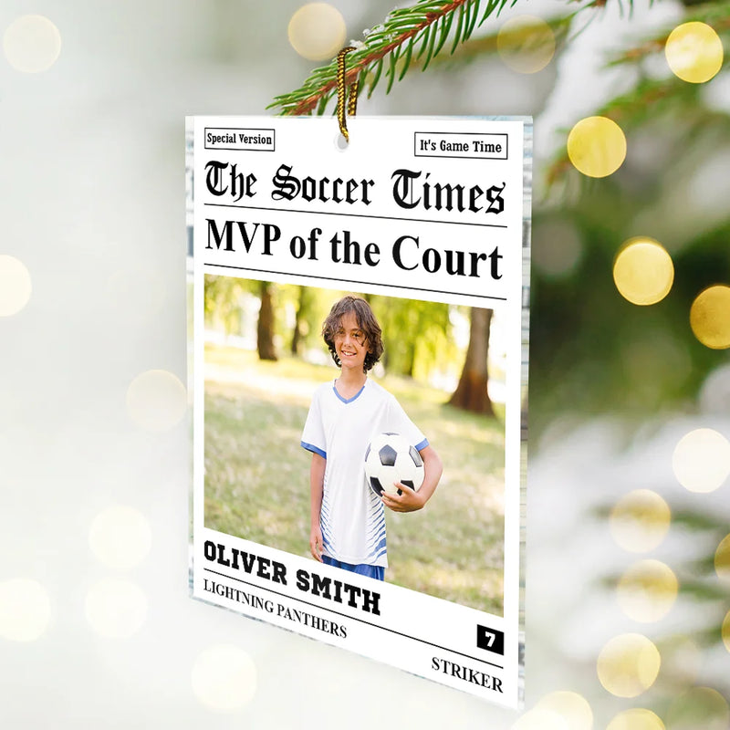 Custom Photo The Baseball Times - Personalized Custom Shaped Acrylic Ornament