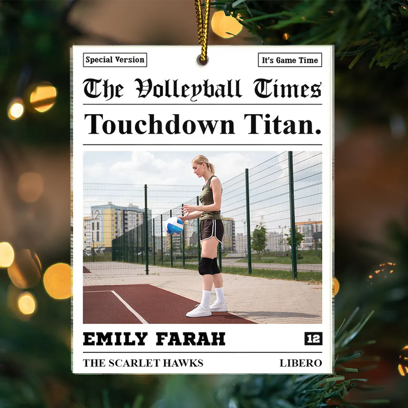 Custom Photo The Baseball Times - Personalized Custom Shaped Acrylic Ornament