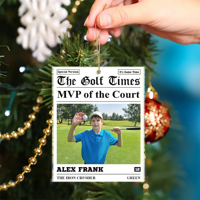 Custom Photo The Baseball Times - Personalized Custom Shaped Acrylic Ornament