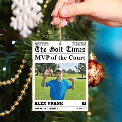 Custom Photo The Baseball Times - Personalized Custom Shaped Acrylic Ornament