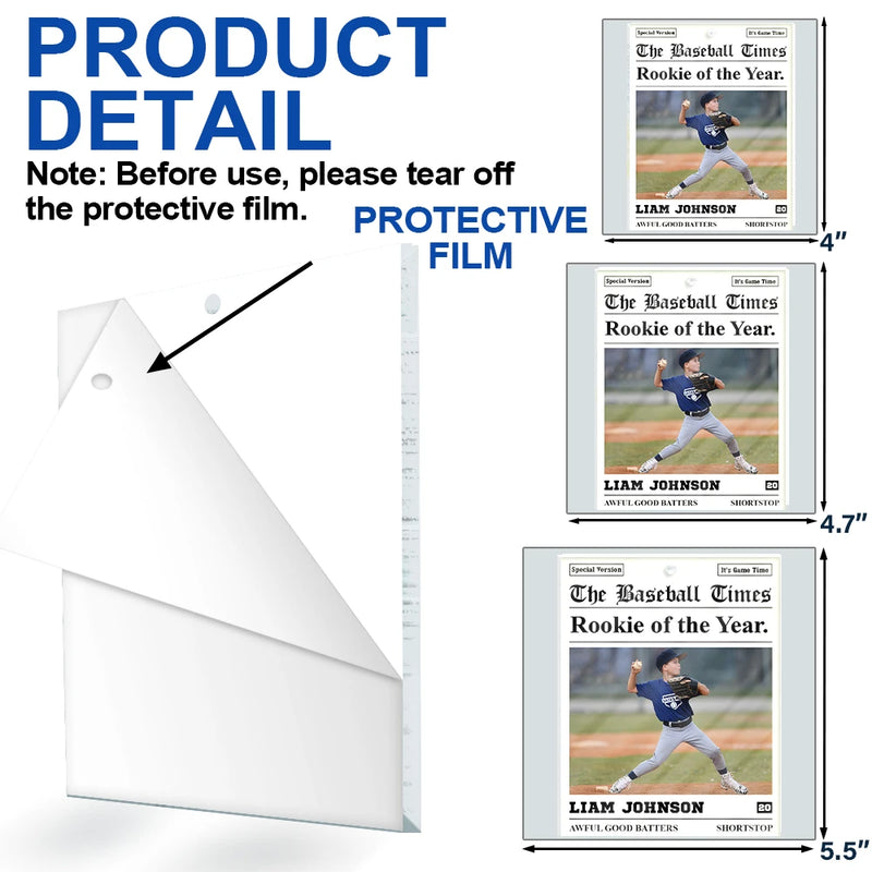 Custom Photo The Baseball Times - Personalized Custom Shaped Acrylic Ornament