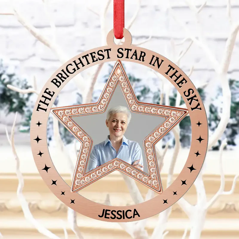 Custom Photo You Are The Brightest Star In The Sky - Personalized Acrylic Ornament