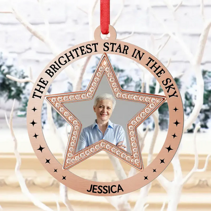 Custom Photo You Are The Brightest Star In The Sky - Personalized Acrylic Ornament