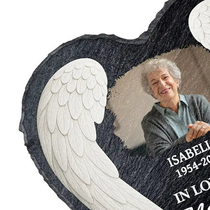 Custom Photo The One You Loved Becomes A Memory - Personalized Heart Memorial Garden Stone