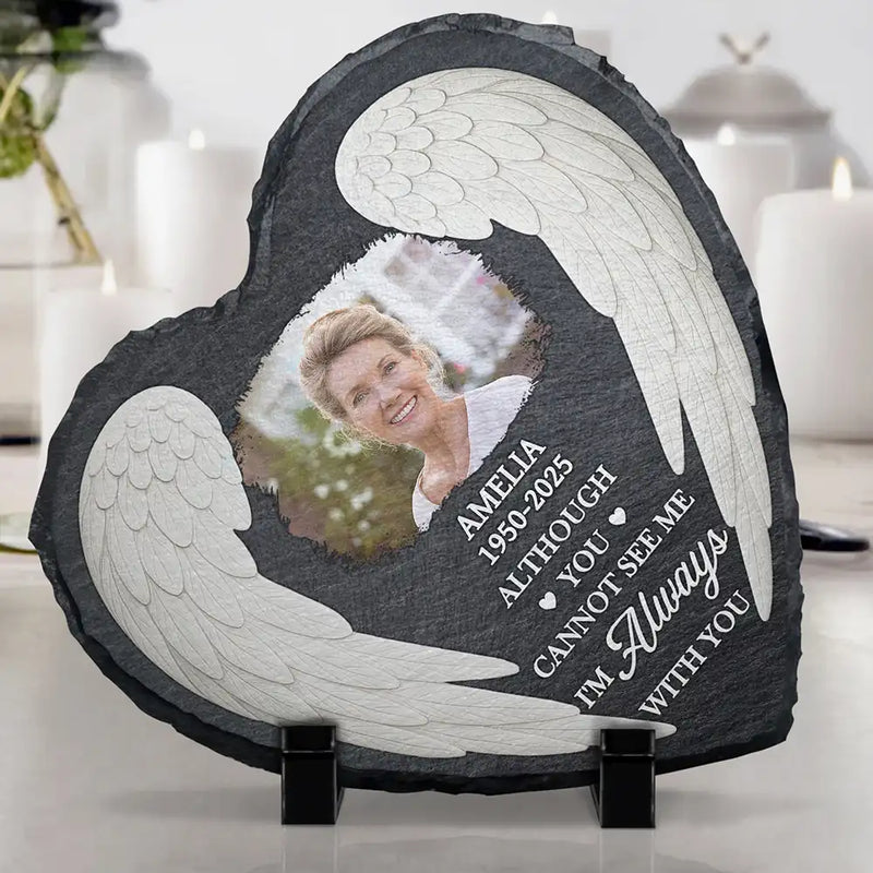 Custom Photo The One You Loved Becomes A Memory - Personalized Heart Memorial Garden Stone