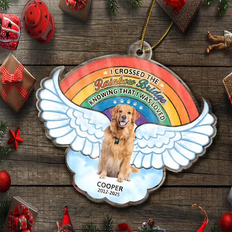 Custom Photo The Rainbow Bridge - Personalized Custom Shaped Acrylic Ornament