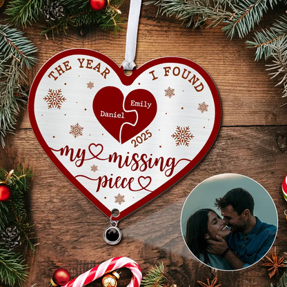 Custom Photo The Year I Found My Missing Piece - Personalized Custom Shaped Photo Projection Ornament