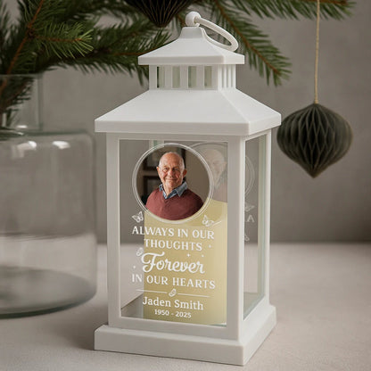 Custom Photo This Candle Burns In Loving Memory - Personalized LED Candle Lantern