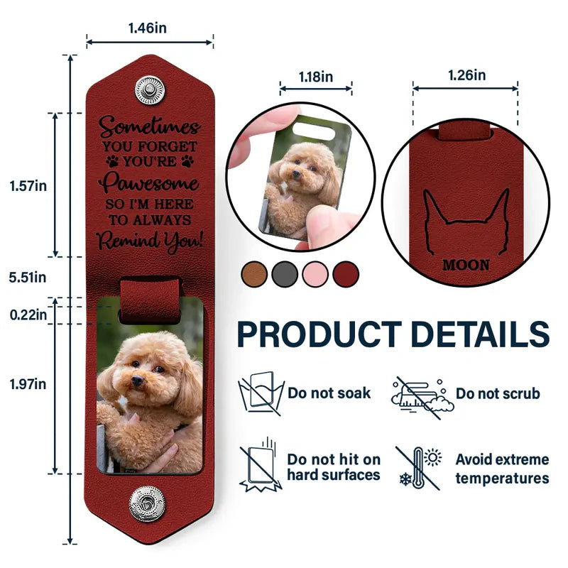 Custom Photo This Human Belongs To - Personalized Leather Photo Keychain