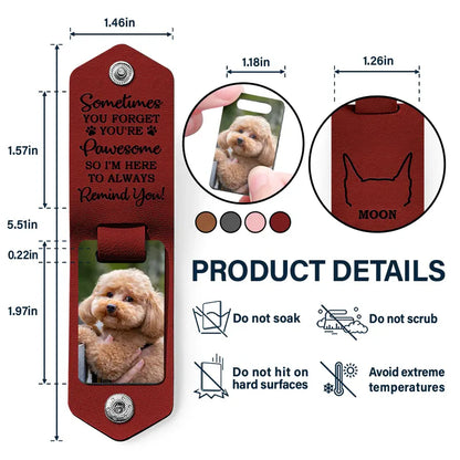 Custom Photo This Human Belongs To - Personalized Leather Photo Keychain