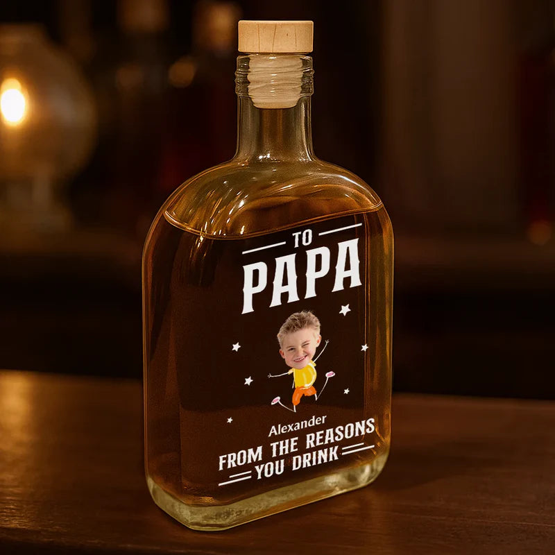 Custom Photo To Mom Dad From The Reasons You Drink - Personalized Whiskey Bottle