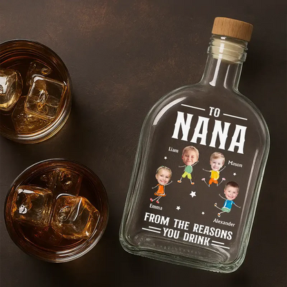 Custom Photo To Mom Dad From The Reasons You Drink - Personalized Whiskey Bottle