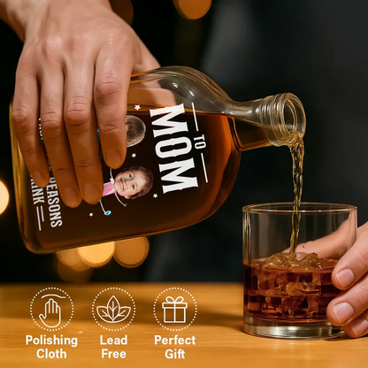 Custom Photo To Mom Dad From The Reasons You Drink - Personalized Whiskey Bottle