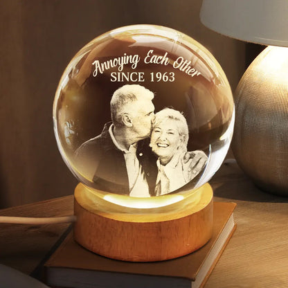 Custom Photo Together Since - Personalized Crystal Globe Lamp