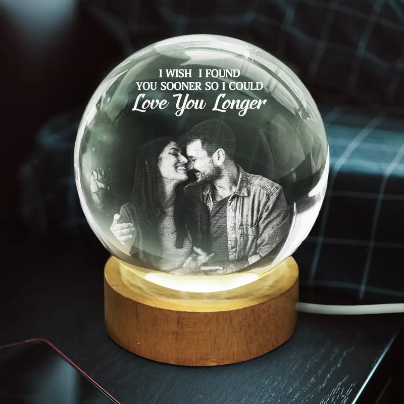Custom Photo Together Since - Personalized Crystal Globe Lamp