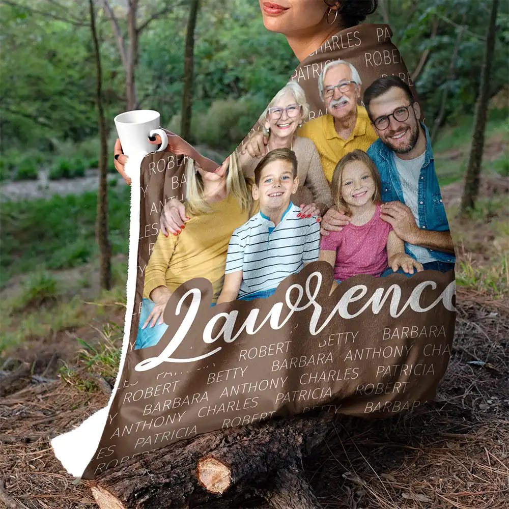 Custom Photo Together We Make A Family Custom Name - Personalized Blanket