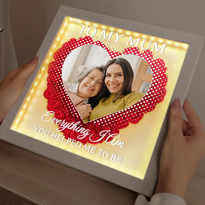 Custom Photo We Love You Everyday - Personalized LED Light Flower Shadow Box