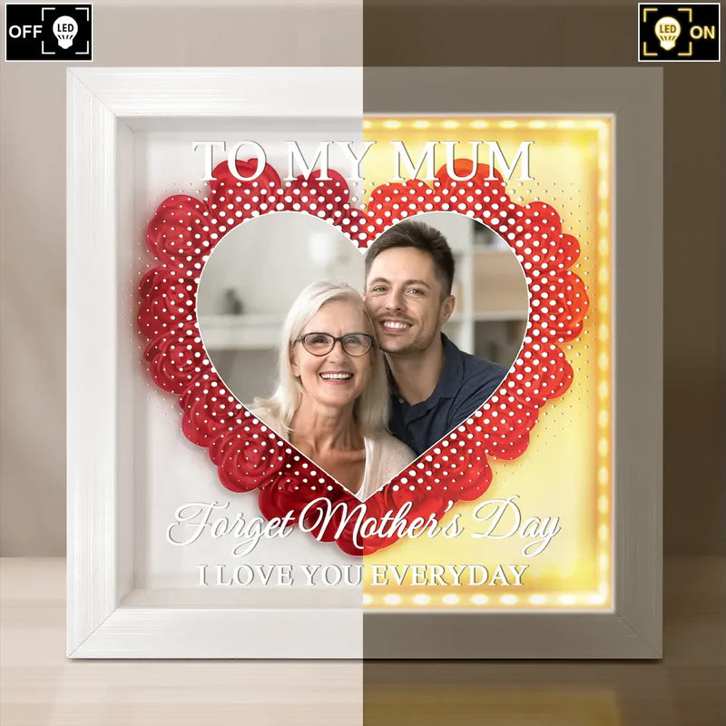 Custom Photo We Love You Everyday - Personalized LED Light Flower Shadow Box