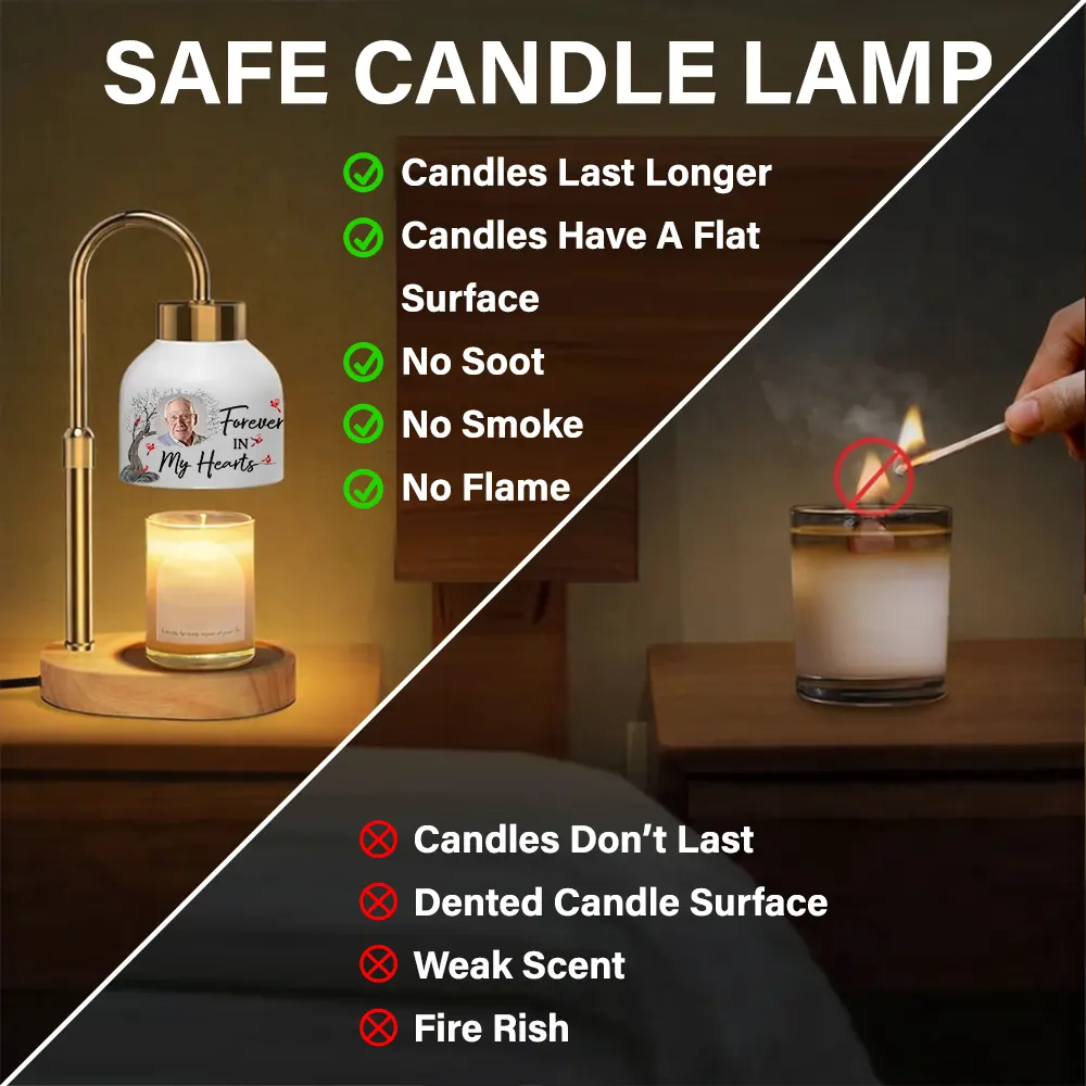 Custom Photo When You Miss Me Have No Fear Memorial - Personalized Candle Warmer Lamp