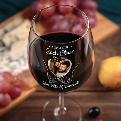 Custom Photo You And Me We Got This - Personalized Wine Glass