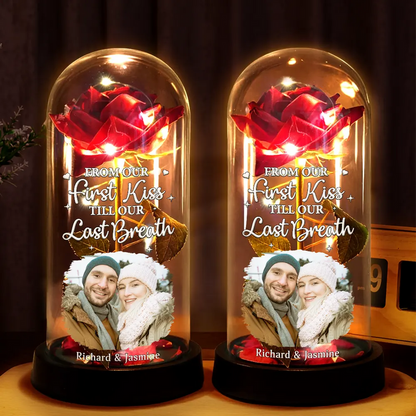Custom Photo You & Me We Got This - Personalized Everlasting Rose Dome Lamp