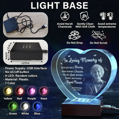 Custom Photo Your Life Was A Blessing Memorial - Personalized Crystal Heart