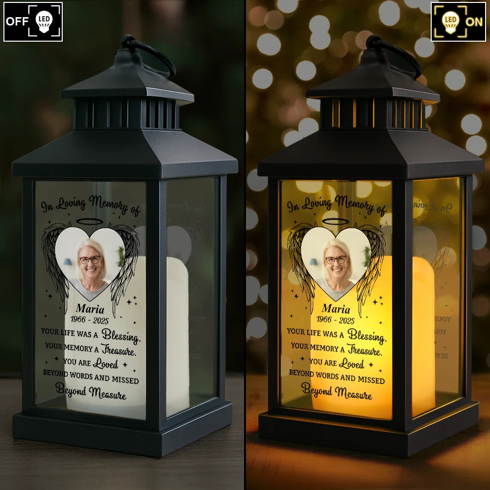 Custom Photo Your Life Was A Blessing Memorial - Personalized LED Candle Lantern