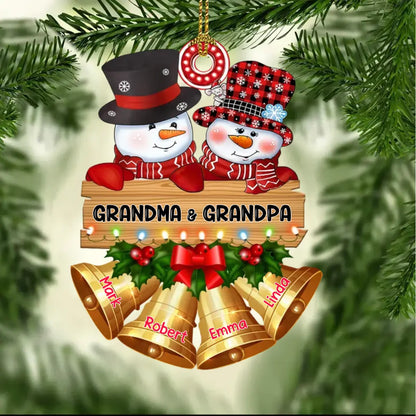 Customized Snowman Papa Nana Family Christmas Gift Xmas Acrylic Ornament ornament The Next Custom Gift