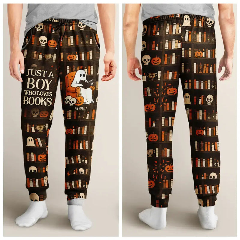 Cute Ghost Just A Girl Who Loves Books - Personalized Sweatpants