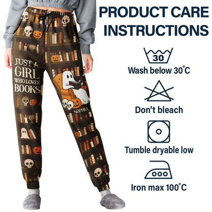 Cute Ghost Just A Girl Who Loves Books - Personalized Sweatpants