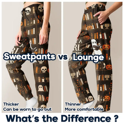 Cute Ghost Just A Girl Who Loves Books - Personalized Sweatpants