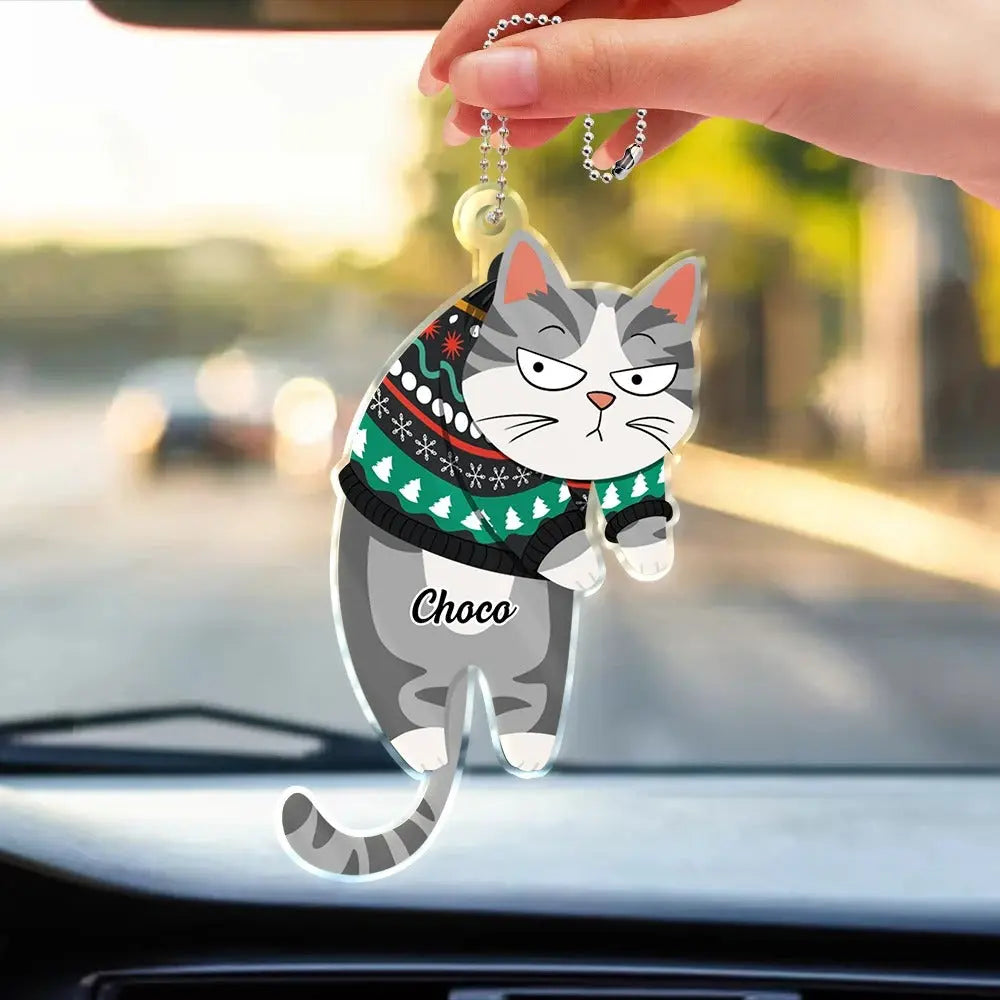 Cute Hanging Cats - Personalized Acrylic Car Hanger Keychain The Next Custom Gift