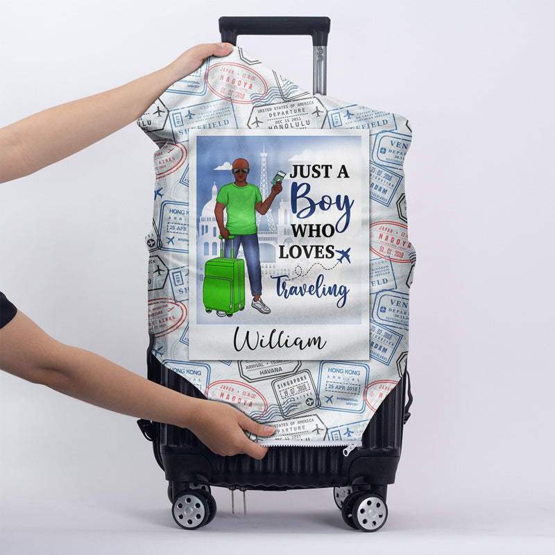 Just A Girl Boy Who Loves Traveling Cruising - Gift For Travel Lovers - Personalized Custom Luggage Cover