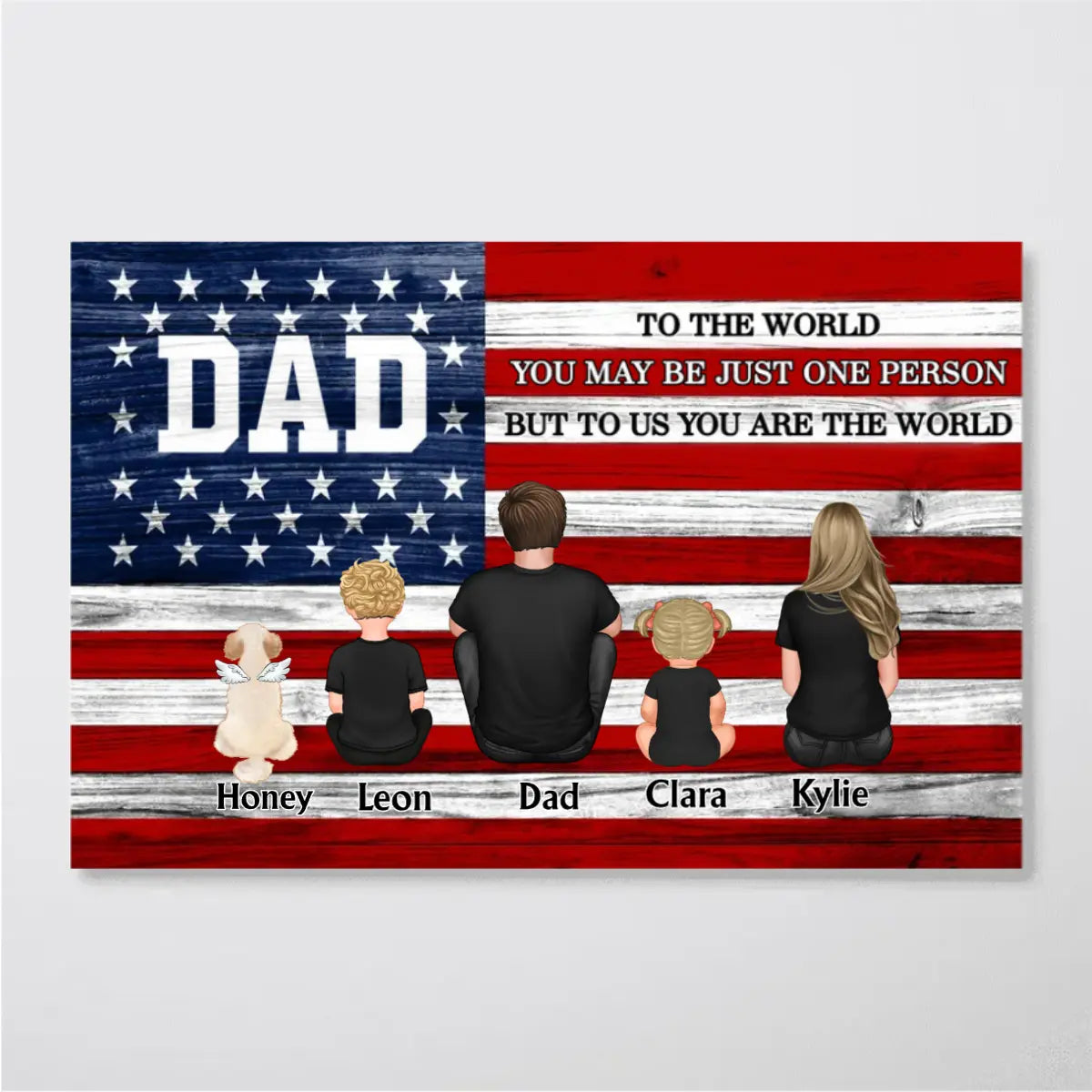 DAD GRANDPA You Are The World Nation Flag Personalized Poster, Ultimate Gift For Proud American Dad, Grandpa Poster The Next Custom Gift