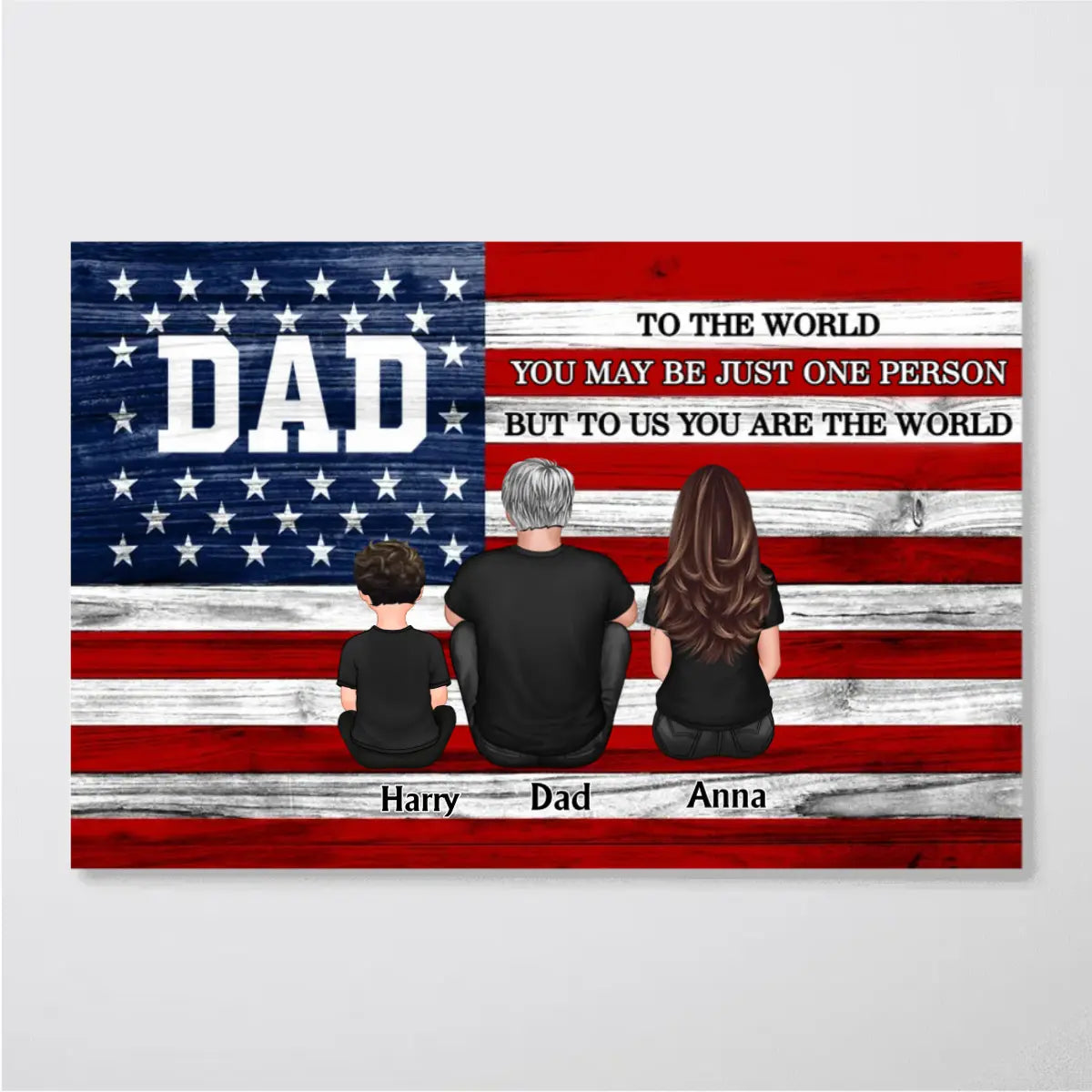 DAD GRANDPA You Are The World Nation Flag Personalized Poster, Ultimate Gift For Proud American Dad, Grandpa Poster The Next Custom Gift