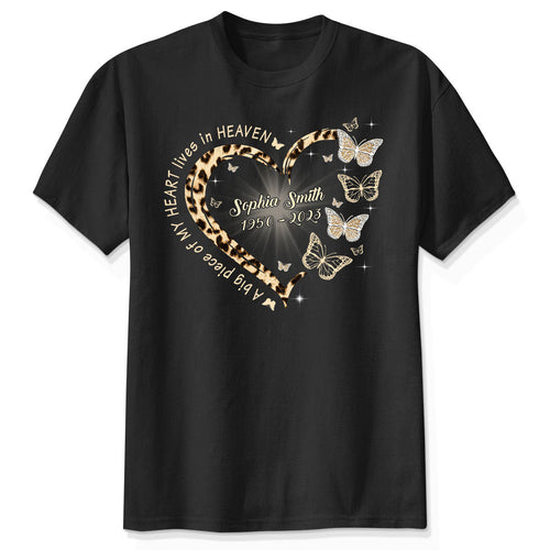 Leopard Big Piece Of My Heart Lives In Heaven Personalized Shirt