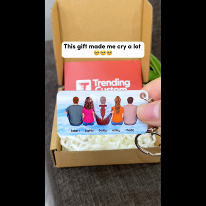 Always With You Grandma Grandpa Dad Mom Kids Dogs Cats Family Memorial Personalized Acrylic Keychain, Sympathy Gift, Remembrance Gift