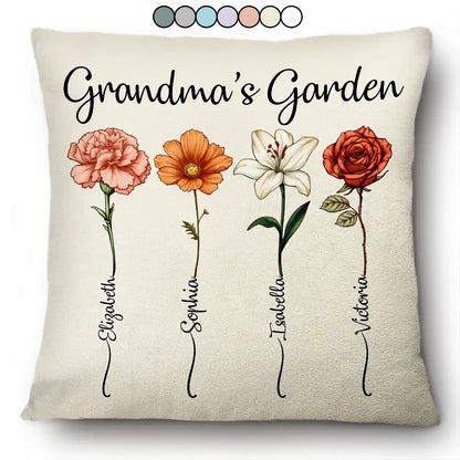 Grandma's Garden Birth Flower - Personalized Pillow