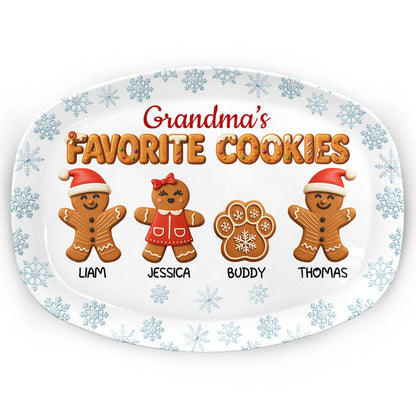 Grandma's Favorite Cookies 3D Effect - Personalized Plate